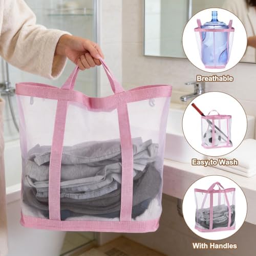 uxcell Collapsible Laundry Basket, Mesh Hamper - Image 3