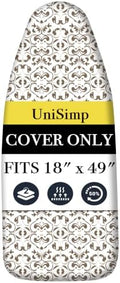 UniSimp Ironing Board Cover and Pad 18"x49" Extra Thick Natural Cotton by UniSimp