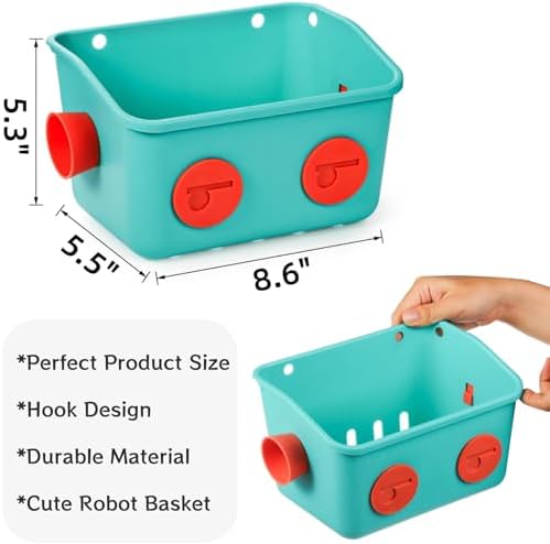 Noamus 6 Pack Bath Toy Storage Organizer Basket, 3 Layers Wall Mounted Hanging - Image 2