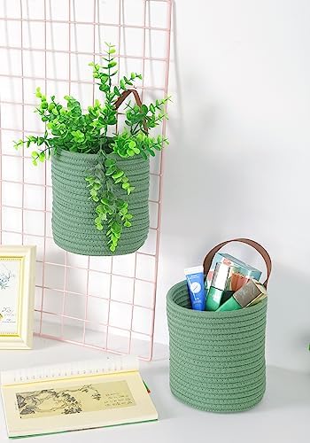 2 pcs Small Wall Hanging Storage Baskets, wall decor organizer, 6.3” × 7" - Image 3
