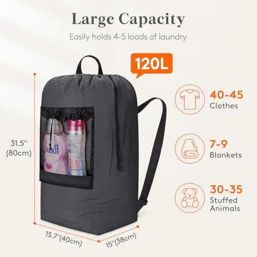 Lifewit Laundry Bag Backpack Travel - Image 2