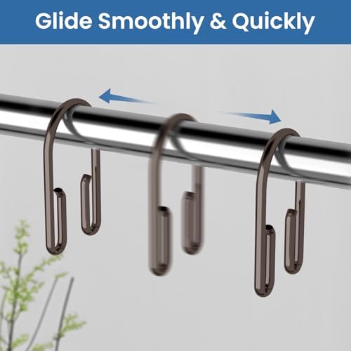 Bronze Shower Curtain Hooks Rings，Double Sided Shower Curtain Hooks Rust - Image 3