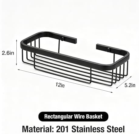 Corner Shower Caddy, 201 Stainless Steel Bathroom Shelf Organizer, Wall Mounted - Image 2
