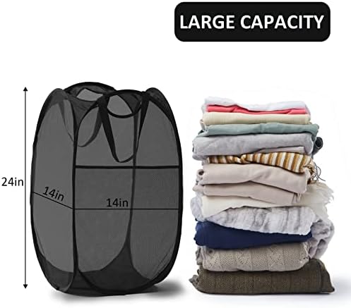 TECHMILLY Collapsible Mesh Pop Up Laundry Hamper - Image 4