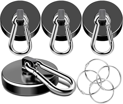 MIKEDE Strong Magnetic Hooks Heavy Duty 200LBS+ Black Swivel Magnet Hook by MIKEDE