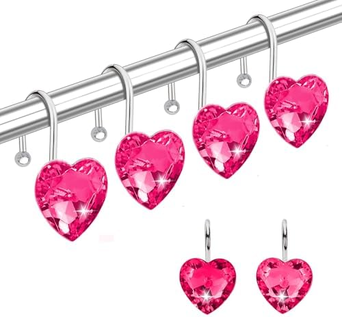 Shower Curtain Hooks Rings for Bathroom by Yapicoco