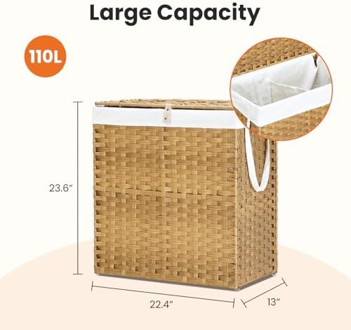 DUMOS Wicker Laundry Basket - Image 6