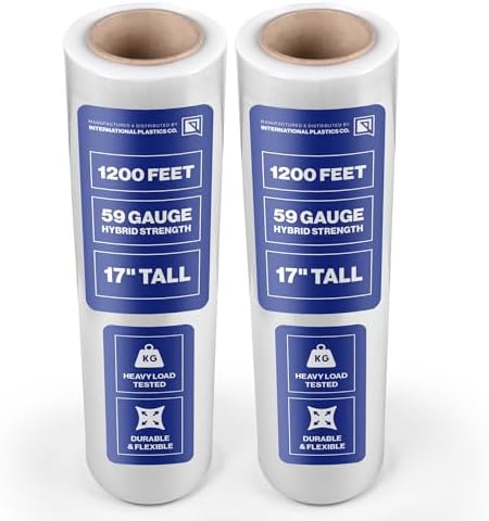 International Plastics Co. 2 Pack of 17'' Plastic Stretch Wrap by InternationalPlasticsCo