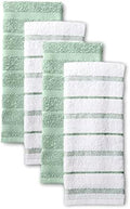 KitchenAid Albany Kitchen Towel 4-Pack Set, Pistachio/White by KitchenAid