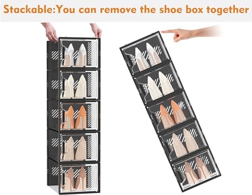 SIMPDIY XL Clear Shoe Storage Boxes, Stackable Shoe Organizer - Image 6