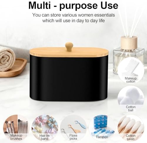 Cotton Swab Holder, Round Cotton Pads Balls Qtip Holder Dispenser - Image 6