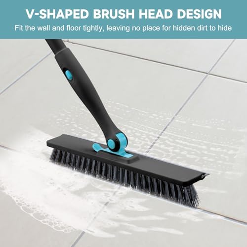 nacena Shower Scrubber with Long Handle, 4 in 1 Tile Tub Scrubber Brush with 3 - Image 5