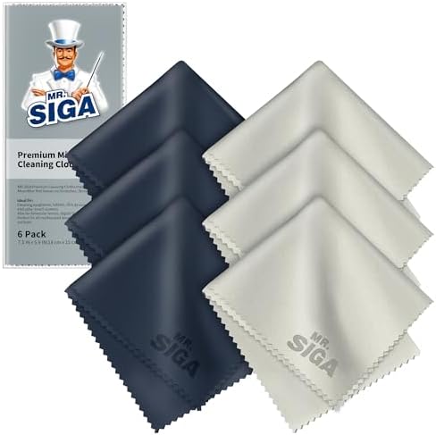 MR.SIGA Microfiber Glasses Cleaning Cloth, Spectacle Cleaner Cloth, 6 Pack by MRSIGA