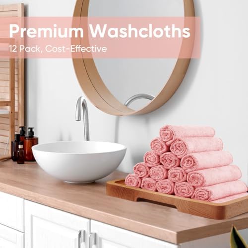 HOMEXCEL Washcloths 12PK, Ultra Soft&Highly Absorbent Face Towels, 12X12 in - Image 7