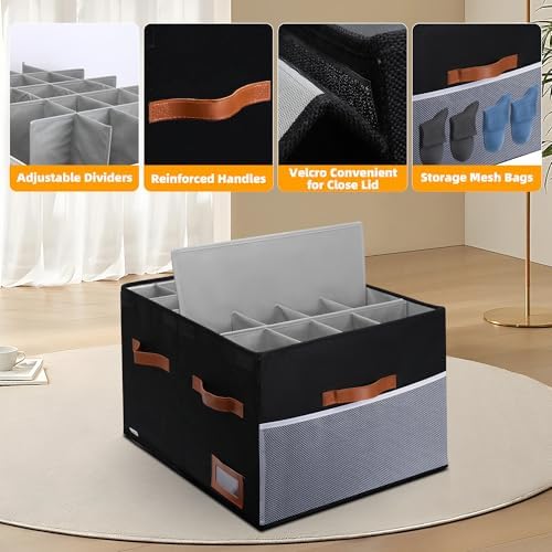 Supowin Large Shoe Organizer for Closet, Foldable Shoe Storage Bin - Image 3