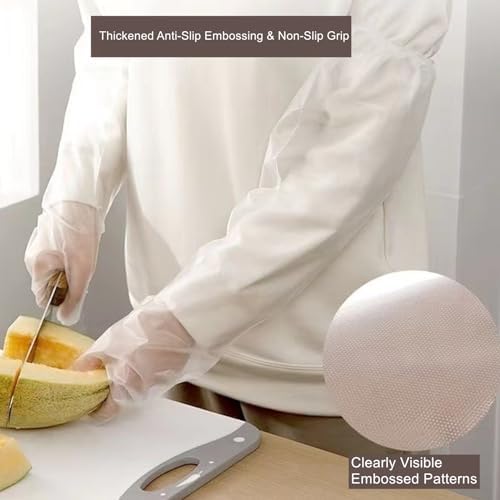 Hipifans Long Sleeve Cleaning Gloves, Dishwashing, Gardening - Image 2