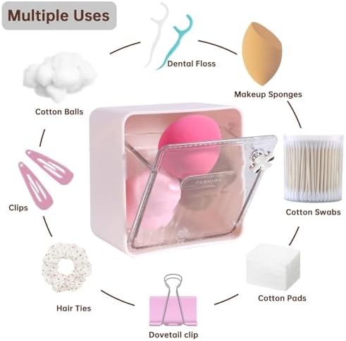 DASITON Wall Mounted Qtip Holder Dispenser, Adhesive No Drilling Cotton Swab - Image 6
