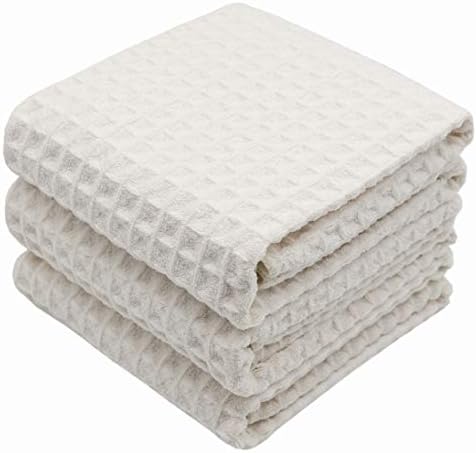 Waffle Weave Kitchen Towels Dish Towels, 3 Pack, 16x24 Inch by VeraSong