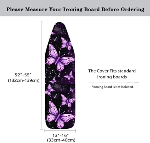 Purple Butterfly Ironing Board Cover Pretective Covers 15 x 54 Heavy Duty Iron - Image 6
