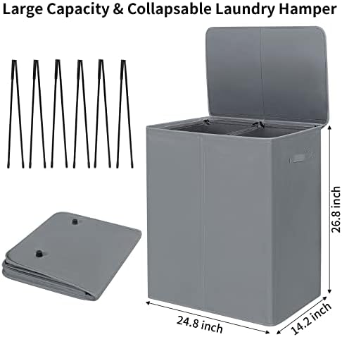 WOWLIVE 154L Double Laundry Hamper 2 Section - Image 5