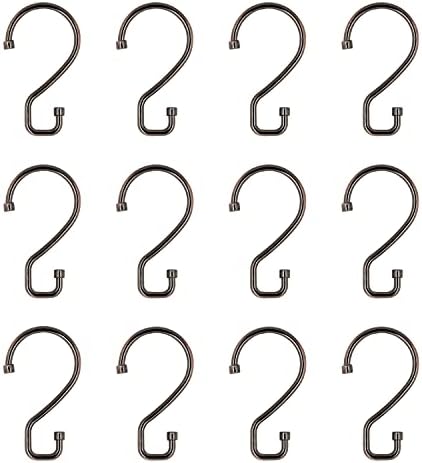 Bath Bliss 12 Pack S-Hook Shower Curtain Rings | Bathroom | Metal S Shaped by BathBliss