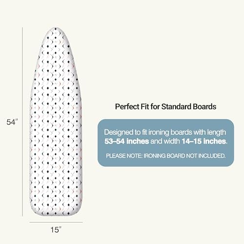 UniSimp Ironing Board Cover and Pad 15"x54" Extra Thick Natural Cotton - Image 2