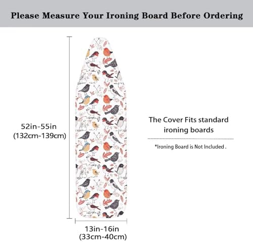 Bird Ironing Board Cover, Folk Art Hand Draw Birds Ironing Board Cover - Image 5