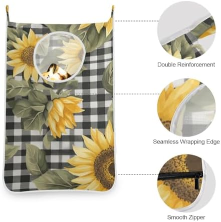 1PC Hanging Laundry Hamper Bag Over the Door Laundry Hamper Wall Hamper Large - Image 6