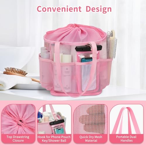 Mesh Shower Caddy Portable for College Dorm Room Essentials, Hanging Shower - Image 7