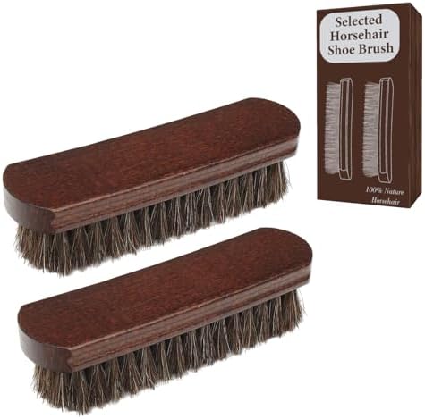 Professional 100% Horsehair Shoe Brush Premium Horsehair Dauber Applicators by LYSSRA