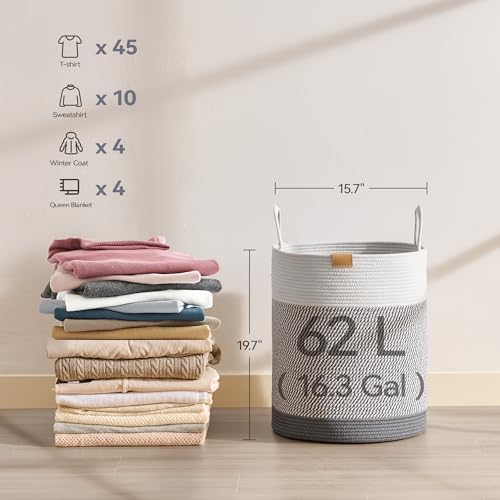 Nunsino Laundry Hamper 62L, Large Laundry Basket - Image 6