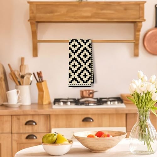 Neutral Abstract Kitchen Towels, 16x24 Inches - Image 2