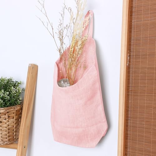 100% Linen Hanging Storage Bags Baskets 2 Pcs, Small Wall Storage Bag - Image 3