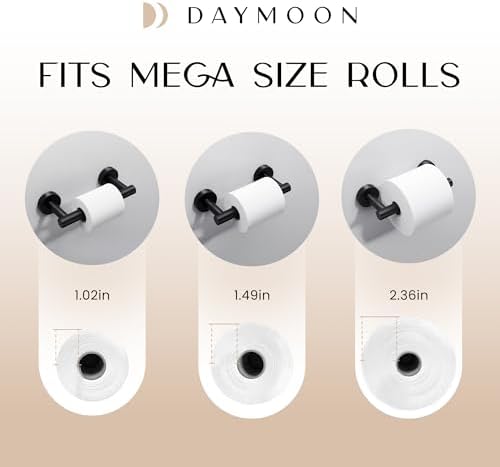 Day Moon™ Matte Black Toilet Paper Holder Wall Mount - Image 4