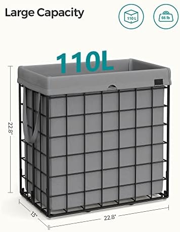 SONGMICS Laundry Hamper, Collapsible, 29 Gal. - Image 5