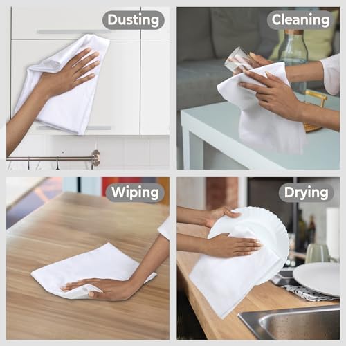 Urban Villa Flour Sack White Kitchen Towels 100% Cotton Highly Absorbent Dish - Image 5