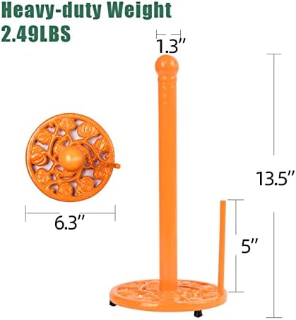 Orange Cast Iron Paper Towel Holder - Image 6