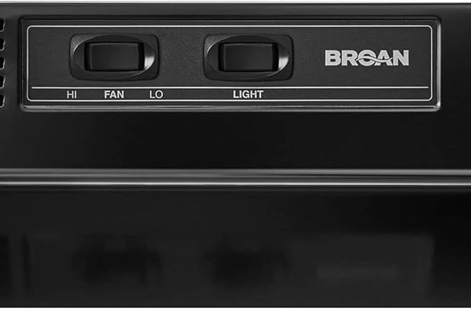 Broan-NuTone 413023 Ductless Range Hood Insert with Light, Exhaust Fan for Under Cabinet, 30-Inch, Black