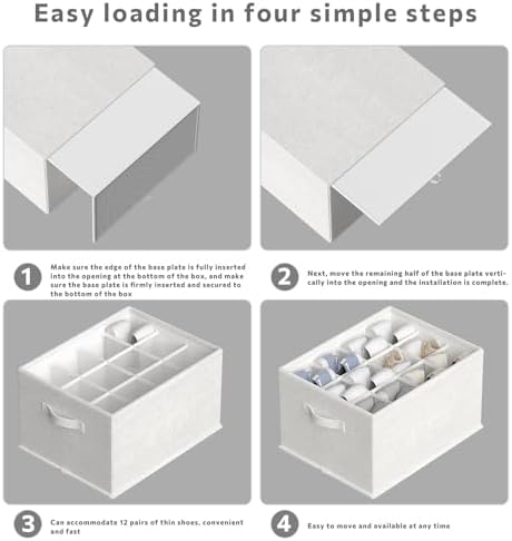 FHSQX 2 Pack Shoe Organizer for Closet, Foldable Shoe Organizer, Fits up to 24 - Image 6