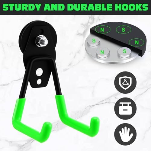 Landhoow 14 Pcs Large Magnetic Hooks Heavy Duty Garage Magnet Hooks Strong - Image 3