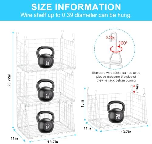 3-Pack Under Shelf Hanging Baskets Space-Saving Pantry Shelf Organizer - Image 7