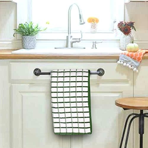 Urban Villa Kitchen Towels Cotton Dish Towels 20”x30” Green Wht - Image 6