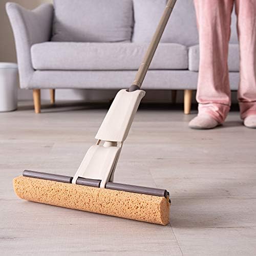 Eyliden Sponge Mop with 2 Reusable Heads, Self-Wringing Floor Absorbent Mop - Image 2