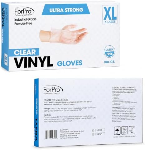 ForPro Disposable Vinyl Gloves, Industrial Grade, Powder & Latex Free, - Image 3