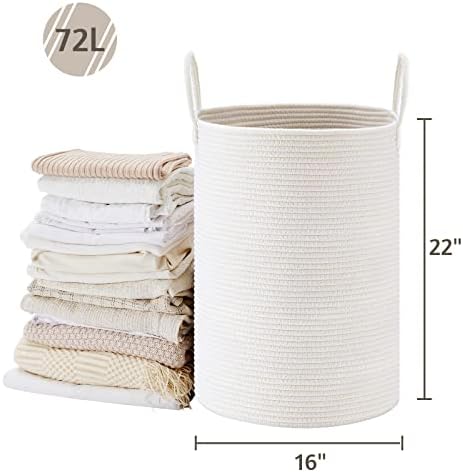 VIPOSCO 72L Tall Woven Laundry Basket Hamper - Image 5