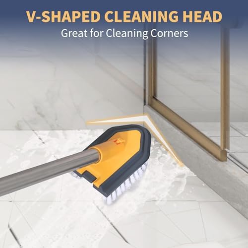 BOOMJOY Tub Cleaner Brush with Long Handle, No Scratch Shower Cleaning Brush - Image 3