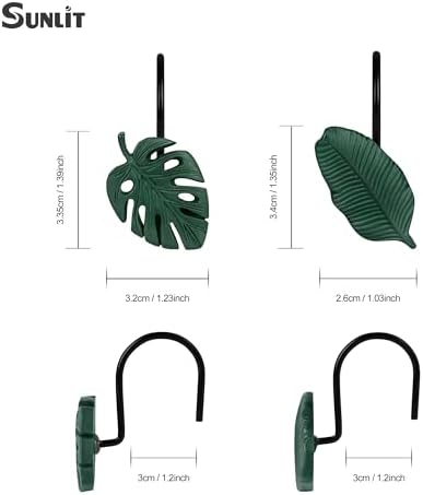 Tropical Leaf Decorative Shower Curtain Hooks, Monstera Deliciosa Strelitzia - Image 2