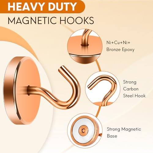 Neosmuk Magnetic Hooks for Cruise Cabins, 170lb Heavy Duty, 4 Pack - Image 5