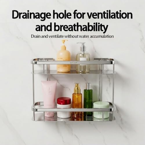 Corner Shower Caddy, 304 Stainless Steel Bathroom Shelf Organizer, Wall Mounted - Image 4