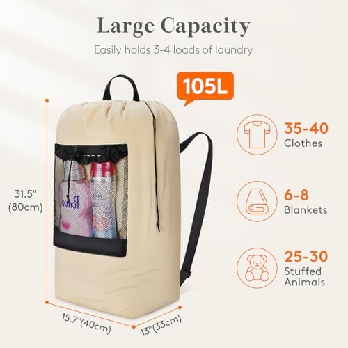 Lifewit Laundry Bag Backpack Travel - Image 2